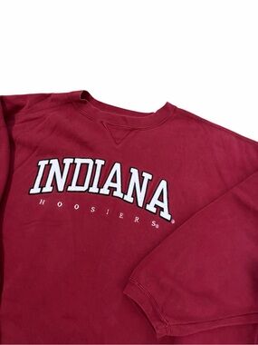 VTG Indiana Hoosiers Crewneck Sweatshirt Mens 2XL Red Y2K Spell Out IU College